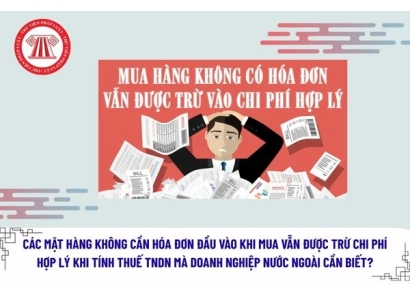 Các mặt hàng không cần hóa đơn đầu vào vẫn được trừ chi phí hợp lý khi tính thuế TNDN mà doanh nghiệp nước ngoài cần biết?